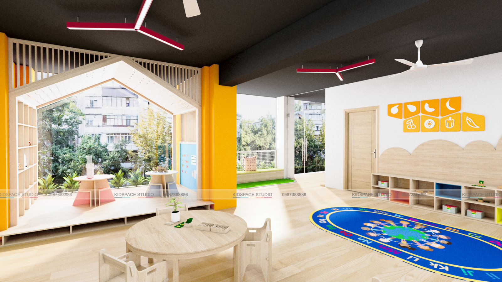 Thiết kế không gian cho trẻ mầm non đẹp nhất, phong cách hiện đại nhất
