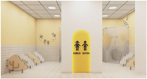 Mẫu nhà vệ sinh chuẩn đẹp, an toàn cho các trường mầm non