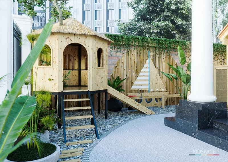 THIẾT KẾ KHU VUI CHƠI NGOÀI TRỜI CHO TRƯỜNG MẦM NON - XU HƯỚNG VẬT LIỆU AN TOÀN 2026