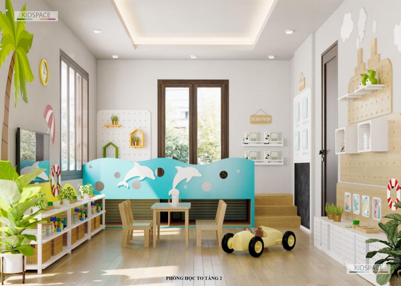 Thiết kế lớp học mầm non đẹp: Cách bố trí không gian khoa học cho trẻ
